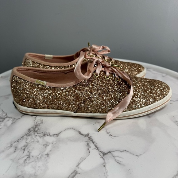 Kate Spade X Keds Women’s Sneakers sz 8 Glitter Encrusted N-39 - Picture 2 of 8